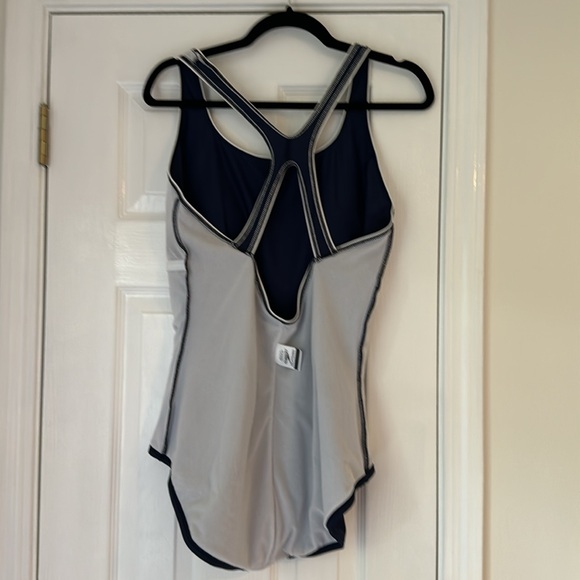 Speedo Women's Ultraback Swimsuit Navy Blue White Piping 7722217 XXL NEW - Picture 6 of 7